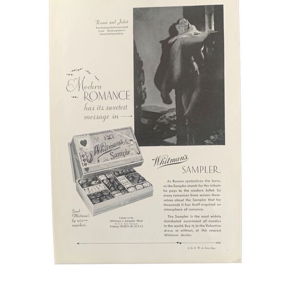 Vintage 1932 Whitman’s Sampler Modern Romance Ad Advertisement - Picture 2 of 4